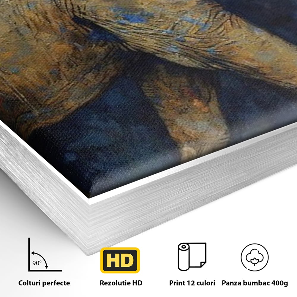 Leinwand Wandbilder Premium, LuxCanva® M1305, Orientalischer Tanz, Heilig, Talisman, Symbole, Elefant, Gold, Profil, Geist, Künstlerisch, Fang, Kultur, Tier, Büro, Wohnen, Wohnzimmer, Kinderzimmer