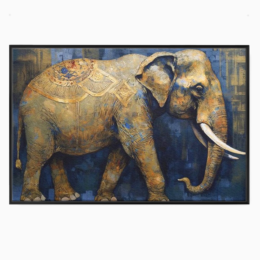 Leinwand Wandbilder Premium, LuxCanva® M1305, Orientalischer Tanz, Heilig, Talisman, Symbole, Elefant, Gold, Profil, Geist, Künstlerisch, Fang, Kultur, Tier, Büro, Wohnen, Wohnzimmer, Kinderzimmer
