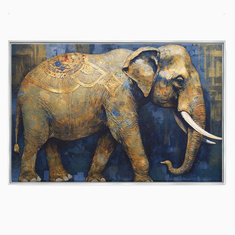 Leinwand Wandbilder Premium, LuxCanva® M1305, Orientalischer Tanz, Heilig, Talisman, Symbole, Elefant, Gold, Profil, Geist, Künstlerisch, Fang, Kultur, Tier, Büro, Wohnen, Wohnzimmer, Kinderzimmer