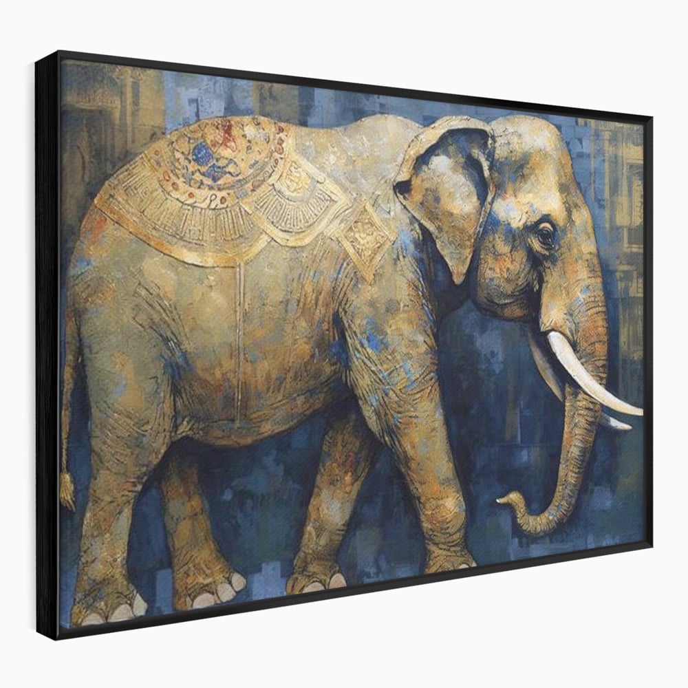 Leinwand Wandbilder Premium, LuxCanva® M1305, Orientalischer Tanz, Heilig, Talisman, Symbole, Elefant, Gold, Profil, Geist, Künstlerisch, Fang, Kultur, Tier, Büro, Wohnen, Wohnzimmer, Kinderzimmer