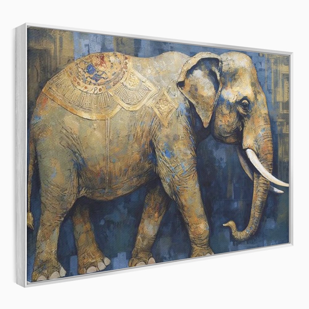 Leinwand Wandbilder Premium, LuxCanva® M1305, Orientalischer Tanz, Heilig, Talisman, Symbole, Elefant, Gold, Profil, Geist, Künstlerisch, Fang, Kultur, Tier, Büro, Wohnen, Wohnzimmer, Kinderzimmer