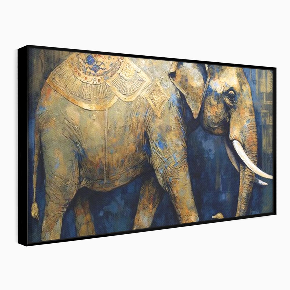 Leinwand Wandbilder Premium, LuxCanva® M1305, Orientalischer Tanz, Heilig, Talisman, Symbole, Elefant, Gold, Profil, Geist, Künstlerisch, Fang, Kultur, Tier, Büro, Wohnen, Wohnzimmer, Kinderzimmer