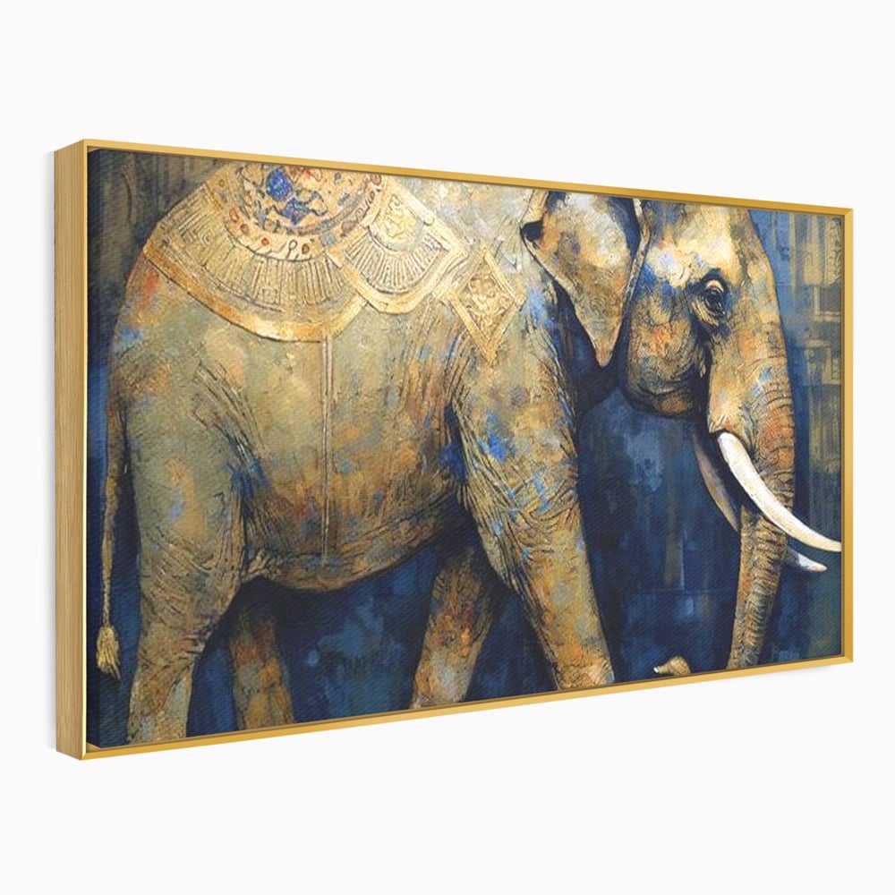 Leinwand Wandbilder Premium, LuxCanva® M1305, Orientalischer Tanz, Heilig, Talisman, Symbole, Elefant, Gold, Profil, Geist, Künstlerisch, Fang, Kultur, Tier, Büro, Wohnen, Wohnzimmer, Kinderzimmer