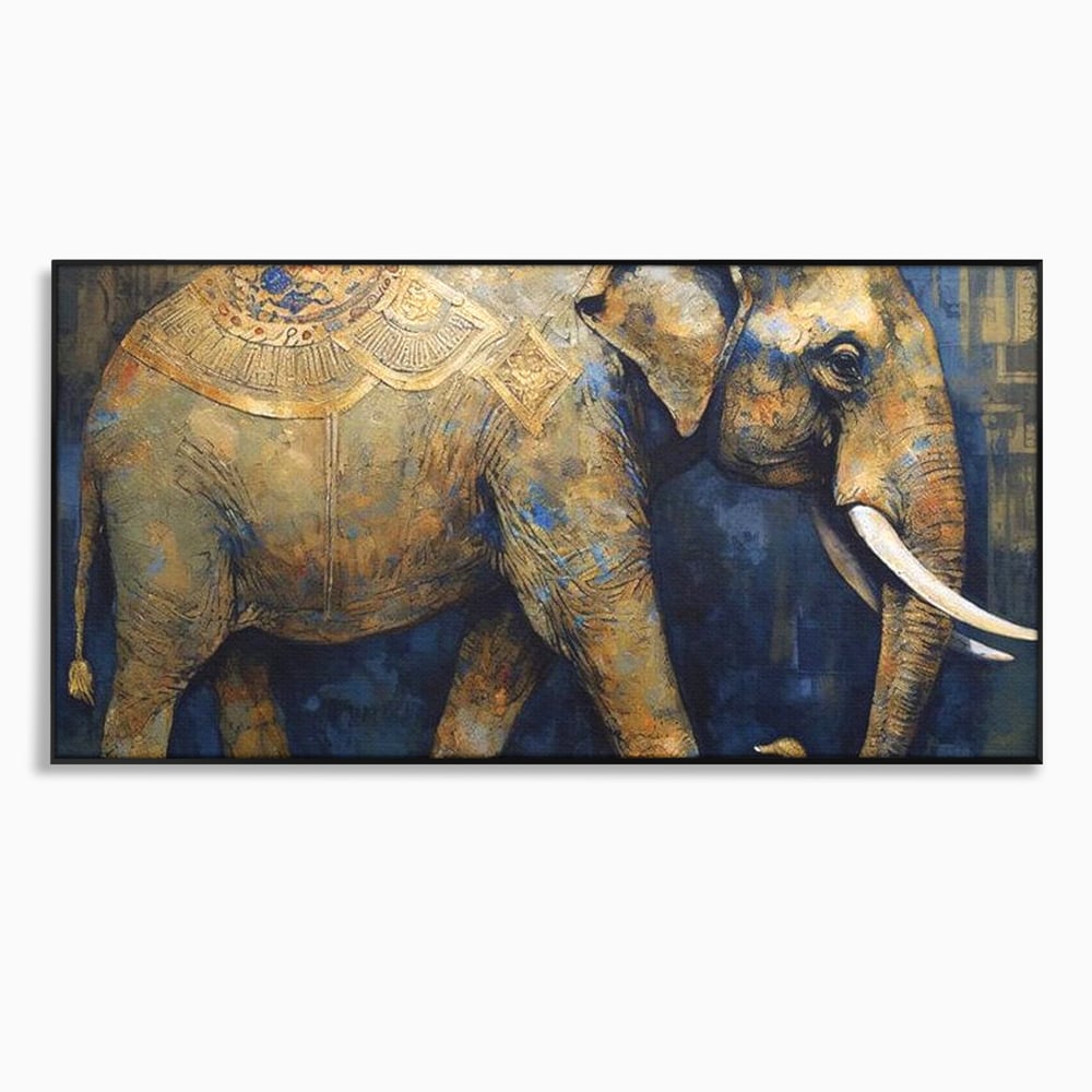Leinwand Wandbilder Premium, LuxCanva® M1305, Orientalischer Tanz, Heilig, Talisman, Symbole, Elefant, Gold, Profil, Geist, Künstlerisch, Fang, Kultur, Tier, Büro, Wohnen, Wohnzimmer, Kinderzimmer