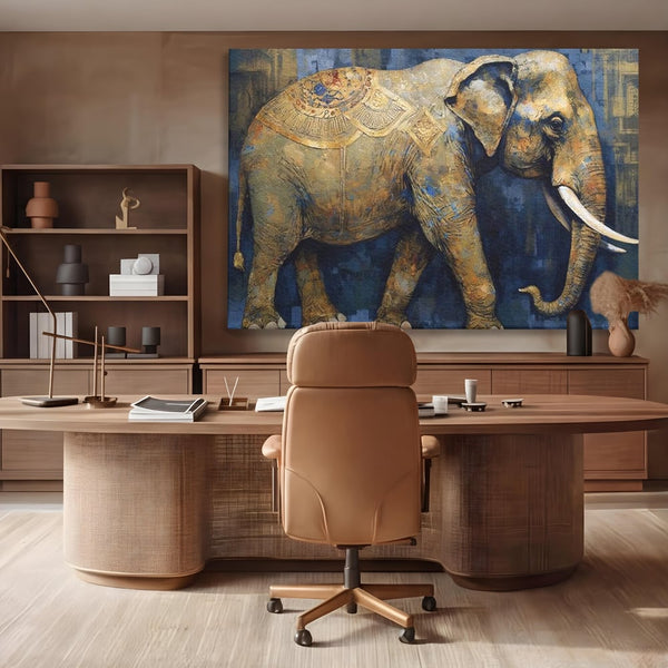 Leinwand Wandbilder Premium, LuxCanva® M1305, Orientalischer Tanz, Heilig, Talisman, Symbole, Elefant, Gold, Profil, Geist, Künstlerisch, Fang, Kultur, Tier, Büro, Wohnen, Wohnzimmer, Kinderzimmer