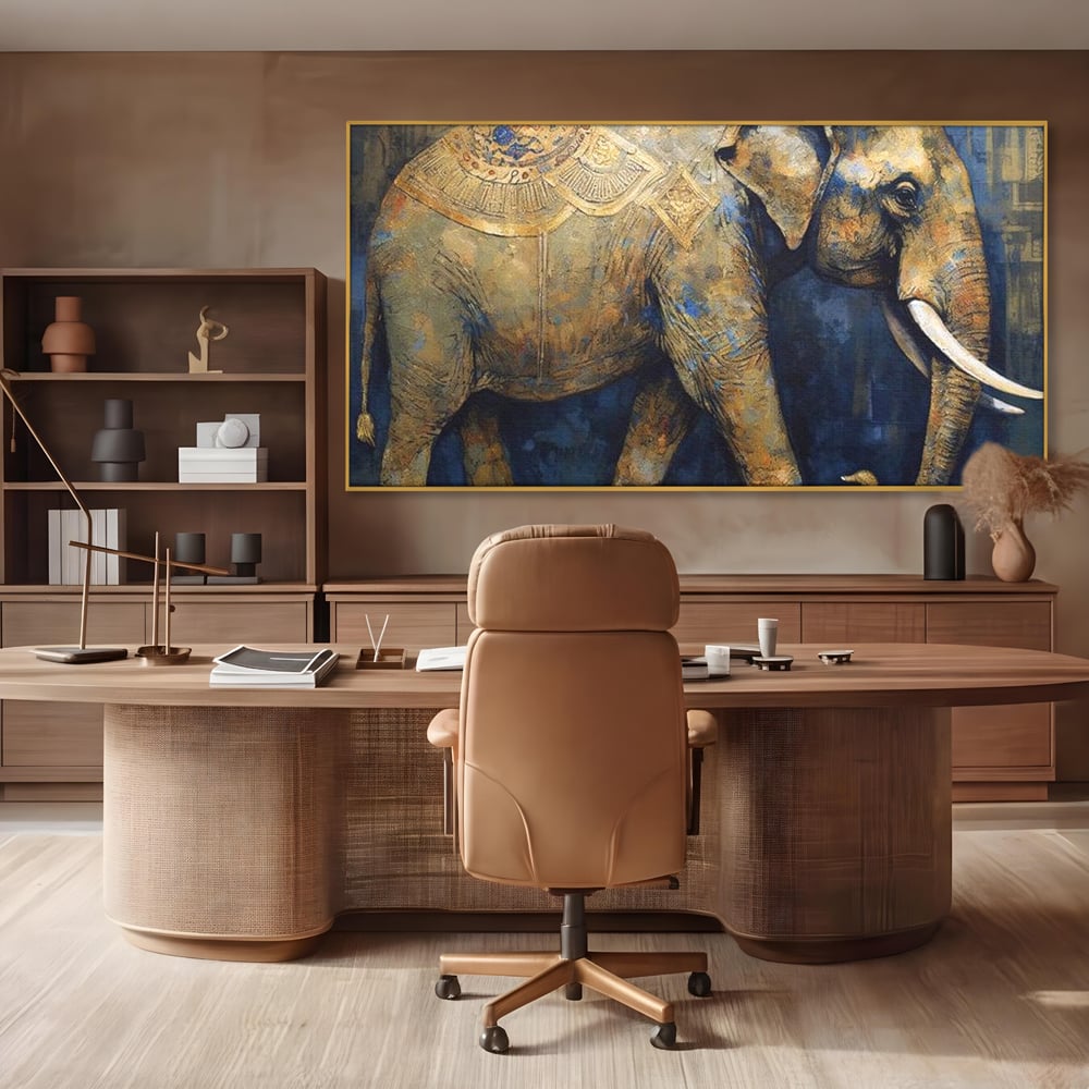 Leinwand Wandbilder Premium, LuxCanva® M1305, Orientalischer Tanz, Heilig, Talisman, Symbole, Elefant, Gold, Profil, Geist, Künstlerisch, Fang, Kultur, Tier, Büro, Wohnen, Wohnzimmer, Kinderzimmer