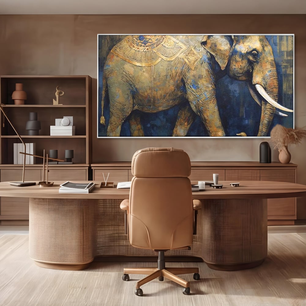 Leinwand Wandbilder Premium, LuxCanva® M1305, Orientalischer Tanz, Heilig, Talisman, Symbole, Elefant, Gold, Profil, Geist, Künstlerisch, Fang, Kultur, Tier, Büro, Wohnen, Wohnzimmer, Kinderzimmer