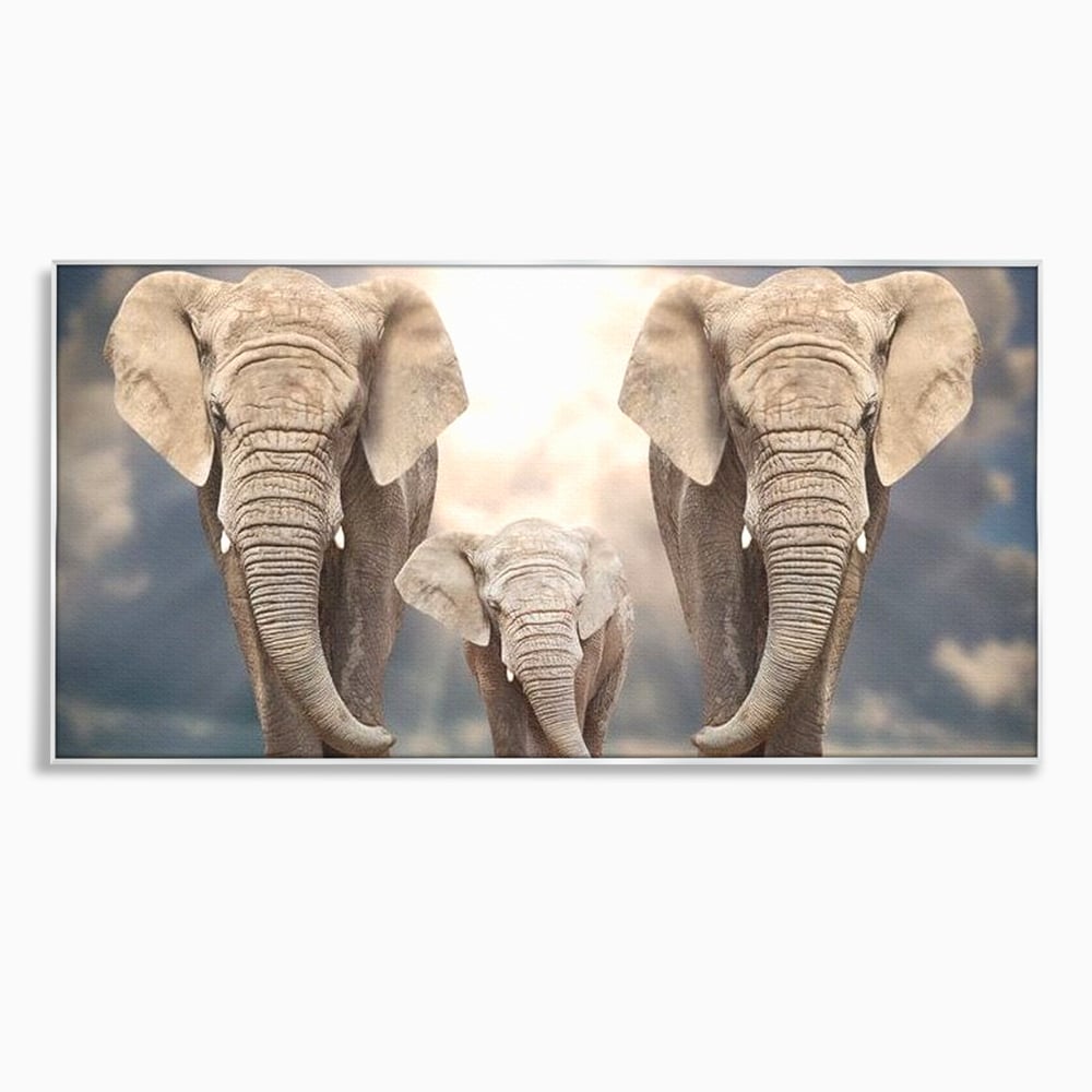 Leinwand Wandkunst Canvas Wandkunst Premium, LuxCanva® M1306, Weiß F Stoßzähne, Gruppe, Licht, Elefanten, Natur, Sonnenaufgang, Erde, Straße, Bewegung, Familie, Huhn, Büro, Wohnen, Wohnzimmer, Kinderzimmer