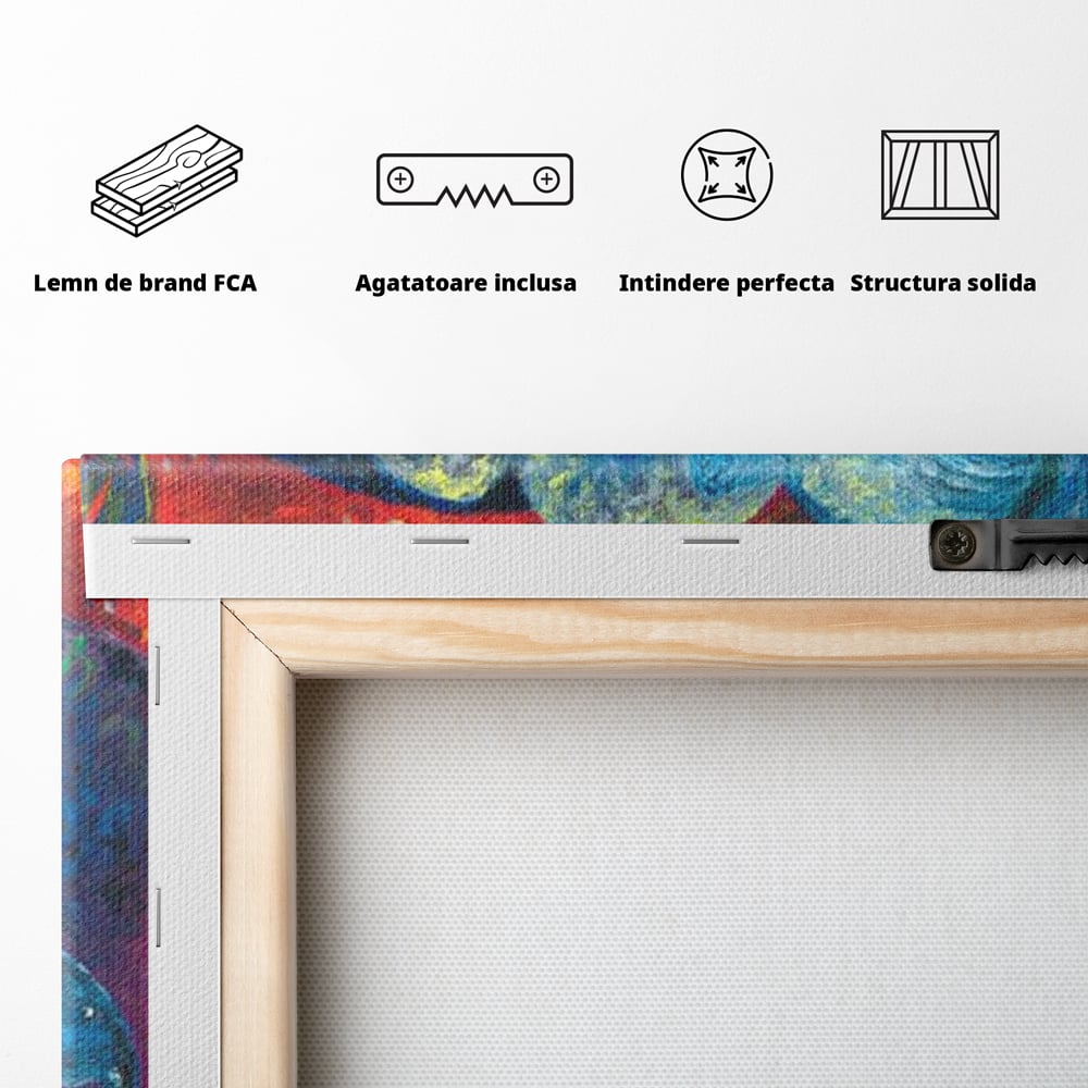 Leinwandbilder Premium, LuxCanva® M1309, Jungle Stories , Mehrfarbig, Expressionismus, Elefanten, Natur, Dschungel, Tropisch, Savanne, Wärme, Kontrast, Büro, Wohnen, Kinderzimmer