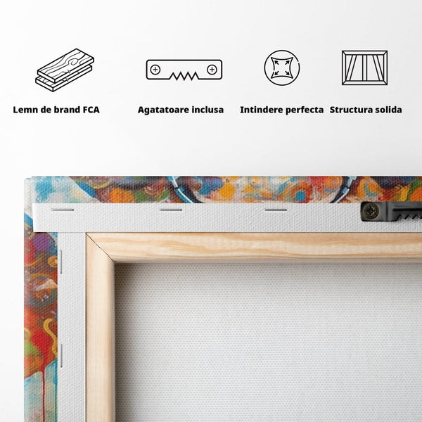 Leinwand Wandbilder Premium, LuxCanva® M1312, Savannah Melody, Funky, Rhythmus, Musik, Elefant, Truhe, Abstrakt, Abstrakt, Malerei, Graffiti, Urban, Tribal, Bunt, Modern, Urban, Büro, Wohnen, Kinderzimmer