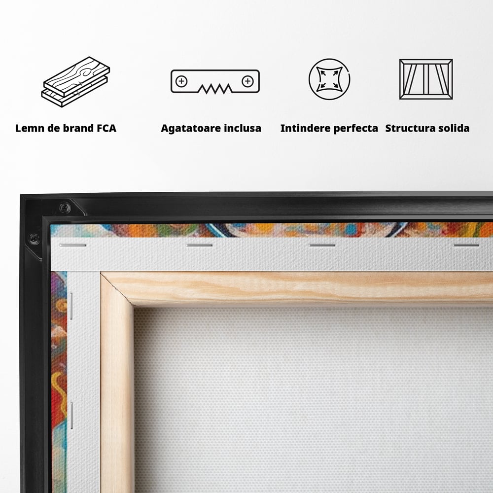 Leinwand Wandbilder Premium, LuxCanva® M1312, Savannah Melody, Funky, Rhythmus, Musik, Elefant, Truhe, Abstrakt, Abstrakt, Malerei, Graffiti, Urban, Tribal, Bunt, Modern, Urban, Büro, Wohnen, Kinderzimmer
