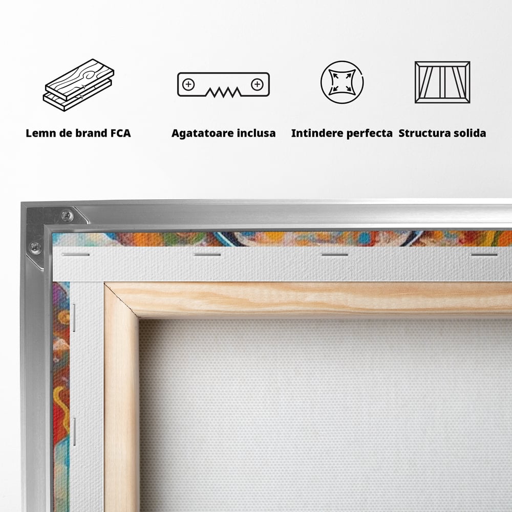 Leinwand Wandbilder Premium, LuxCanva® M1312, Savannah Melody, Funky, Rhythmus, Musik, Elefant, Truhe, Abstrakt, Abstrakt, Malerei, Graffiti, Urban, Tribal, Bunt, Modern, Urban, Büro, Wohnen, Kinderzimmer