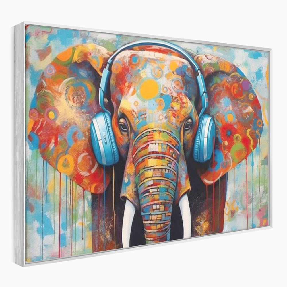 Leinwand Wandbilder Premium, LuxCanva® M1312, Savannah Melody, Funky, Rhythmus, Musik, Elefant, Truhe, Abstrakt, Abstrakt, Malerei, Graffiti, Urban, Tribal, Bunt, Modern, Urban, Büro, Wohnen, Kinderzimmer