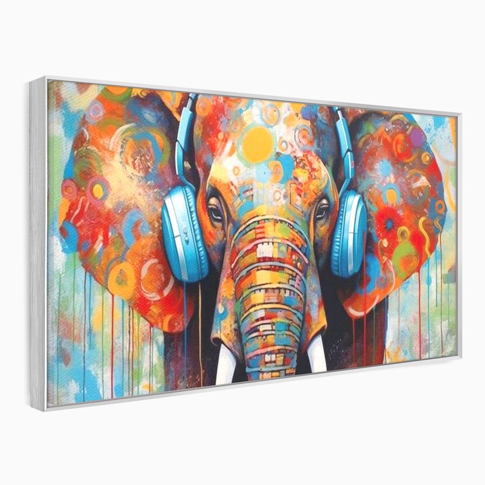 Leinwand Wandbilder Premium, LuxCanva® M1312, Savannah Melody, Funky, Rhythmus, Musik, Elefant, Truhe, Abstrakt, Abstrakt, Malerei, Graffiti, Urban, Tribal, Bunt, Modern, Urban, Büro, Wohnen, Kinderzimmer
