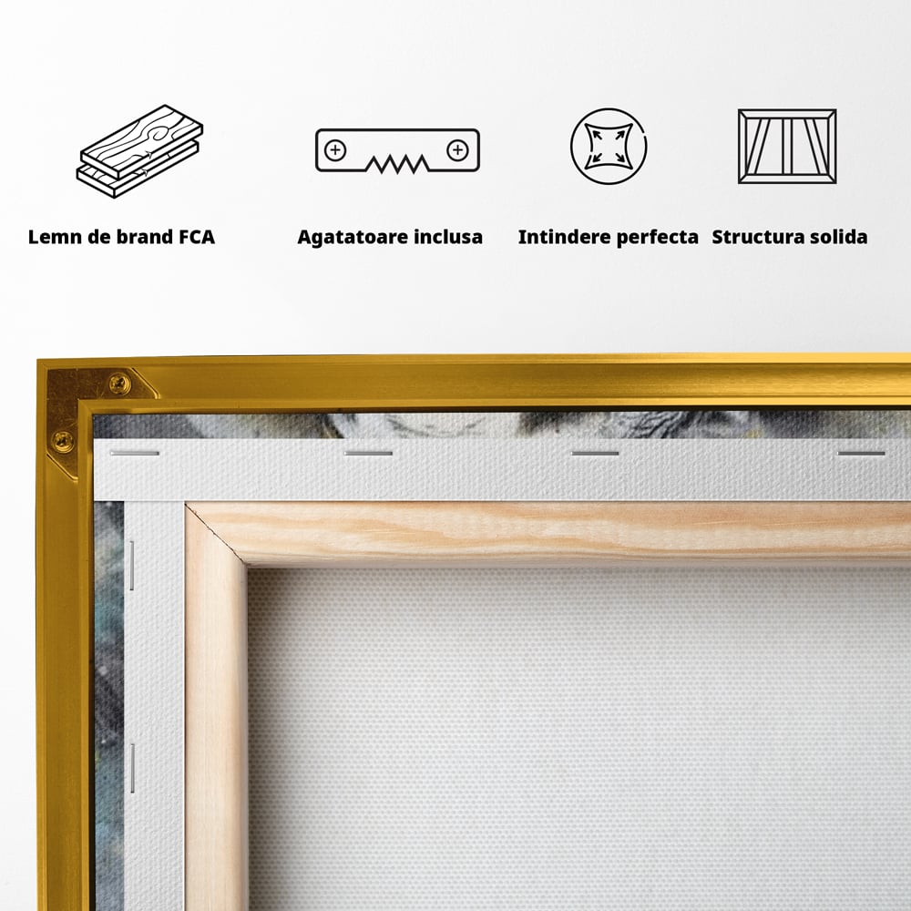 Leinwand Premium Canvas Wandkunst, LuxCanva® M1313, Staub des Universums, Elefant, künstlerisch, Profil, Malerei, Colti, Grafit, Grau, Abstrakt, Realistisch, Tier, Wild, Büro, Wohnen, Kinderzimmer