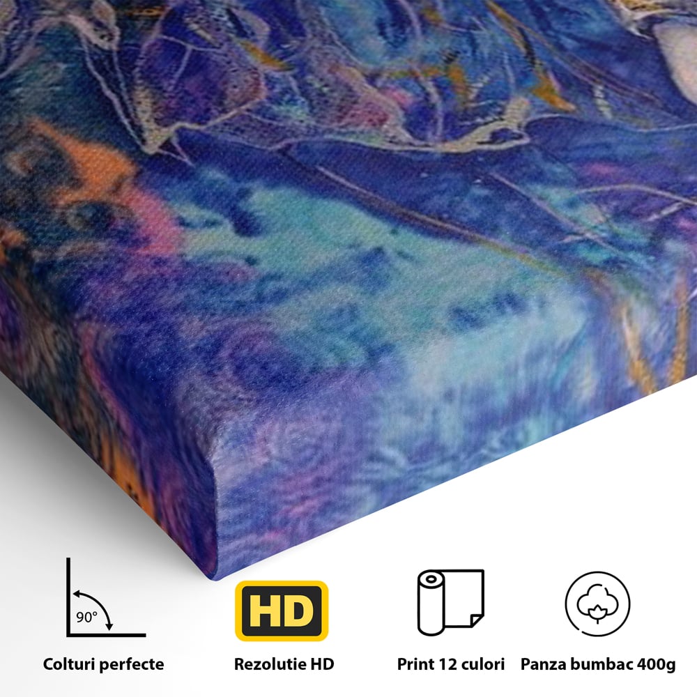 Tablou Canvas Premium, LuxCanva® M1315, Gigantul din Nebuloasa, Abstract, Multicolor, Culori Vibrante, Arta Moderna, Texturat, Elefant, Profil, Fantezie, Birou, Living, Camera Copil