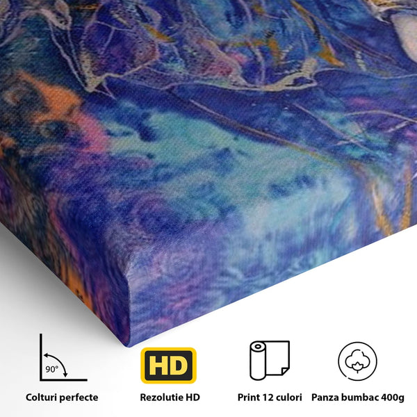 Tablou Canvas Premium, LuxCanva® M1315, Gigantul din Nebuloasa, Abstract, Multicolor, Culori Vibrante, Arta Moderna, Texturat, Elefant, Profil, Fantezie, Birou, Living, Camera Copil