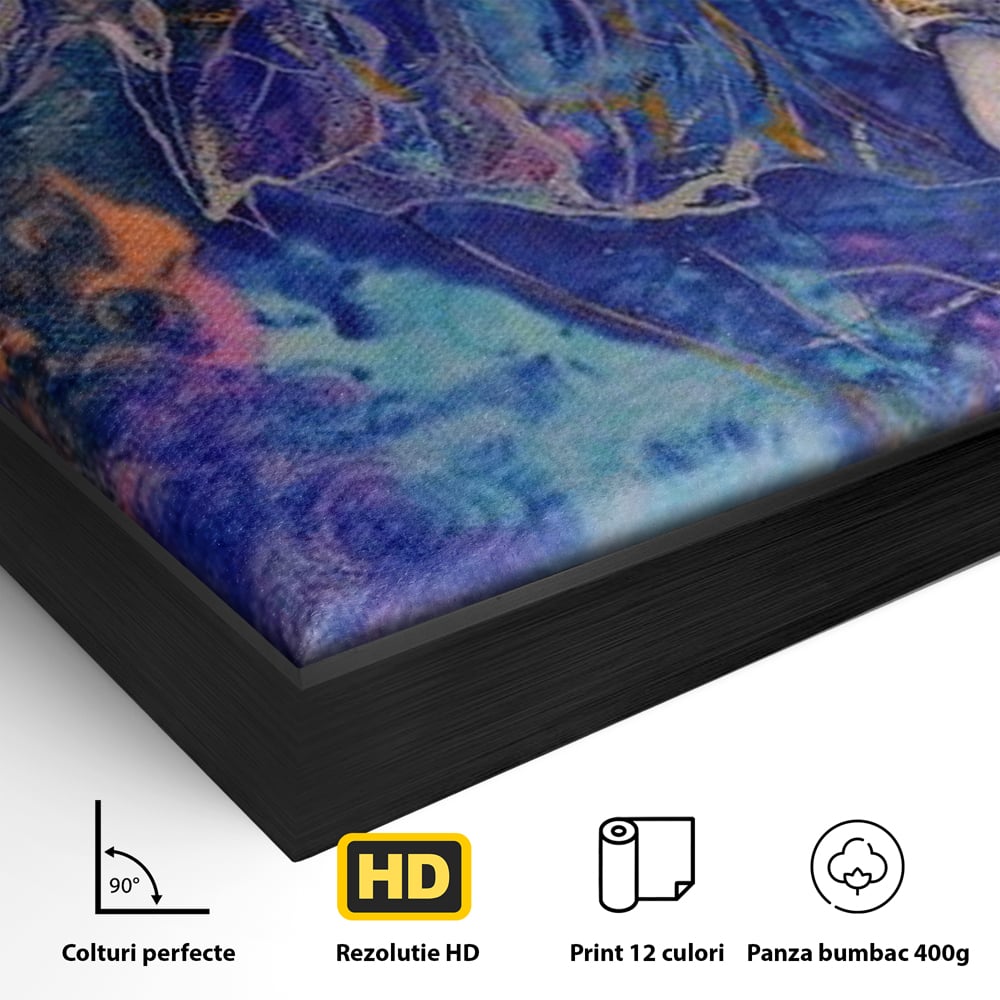 Tablou Canvas Premium, LuxCanva® M1315, Gigantul din Nebuloasa, Abstract, Multicolor, Culori Vibrante, Arta Moderna, Texturat, Elefant, Profil, Fantezie, Birou, Living, Camera Copil