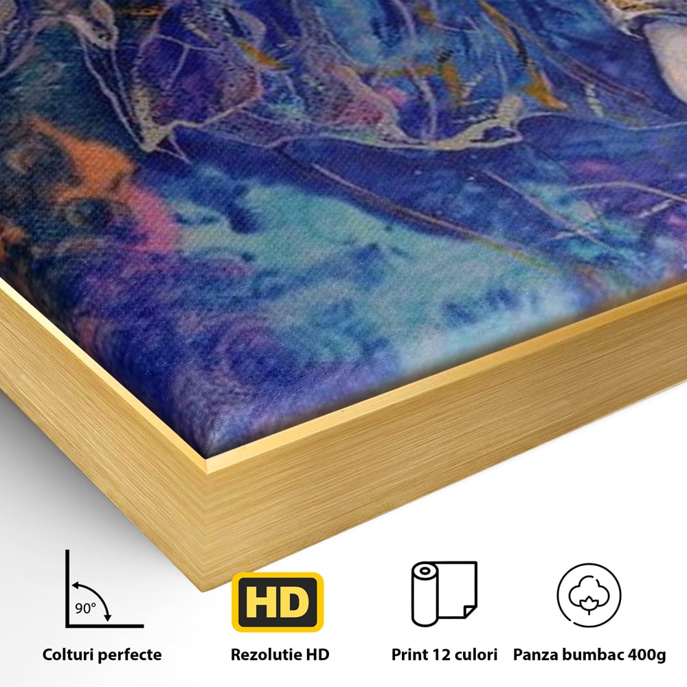 Tablou Canvas Premium, LuxCanva® M1315, Gigantul din Nebuloasa, Abstract, Multicolor, Culori Vibrante, Arta Moderna, Texturat, Elefant, Profil, Fantezie, Birou, Living, Camera Copil