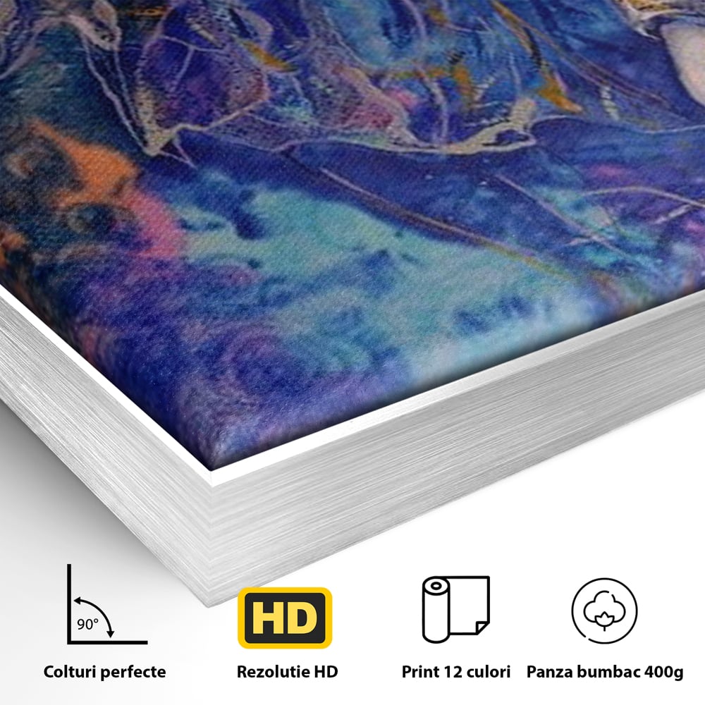 Tablou Canvas Premium, LuxCanva® M1315, Gigantul din Nebuloasa, Abstract, Multicolor, Culori Vibrante, Arta Moderna, Texturat, Elefant, Profil, Fantezie, Birou, Living, Camera Copil