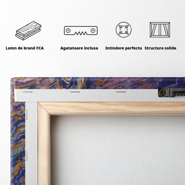 Tablou Canvas Premium, LuxCanva® M1315, Gigantul din Nebuloasa, Abstract, Multicolor, Culori Vibrante, Arta Moderna, Texturat, Elefant, Profil, Fantezie, Birou, Living, Camera Copil