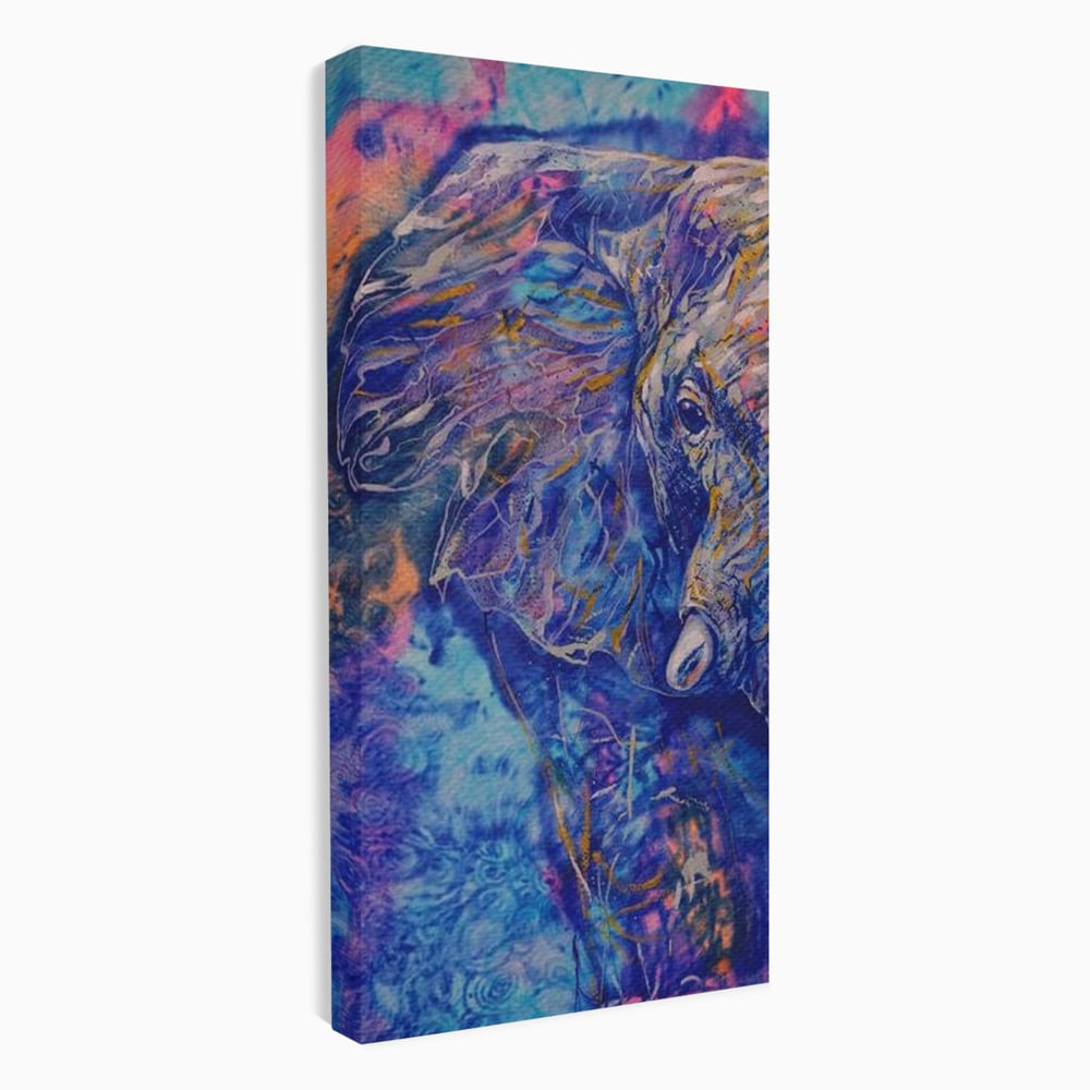 Tablou Canvas Premium, LuxCanva® M1315, Gigantul din Nebuloasa, Abstract, Multicolor, Culori Vibrante, Arta Moderna, Texturat, Elefant, Profil, Fantezie, Birou, Living, Camera Copil