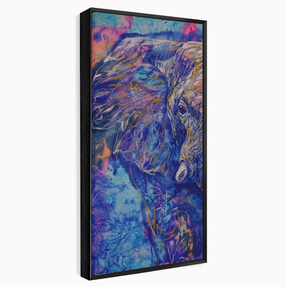 Tablou Canvas Premium, LuxCanva® M1315, Gigantul din Nebuloasa, Abstract, Multicolor, Culori Vibrante, Arta Moderna, Texturat, Elefant, Profil, Fantezie, Birou, Living, Camera Copil