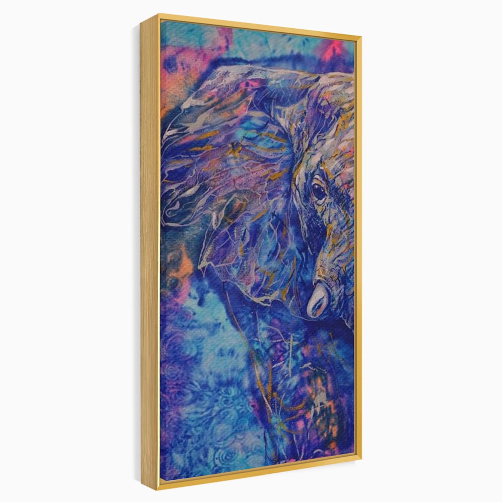 Tablou Canvas Premium, LuxCanva® M1315, Gigantul din Nebuloasa, Abstract, Multicolor, Culori Vibrante, Arta Moderna, Texturat, Elefant, Profil, Fantezie, Birou, Living, Camera Copil