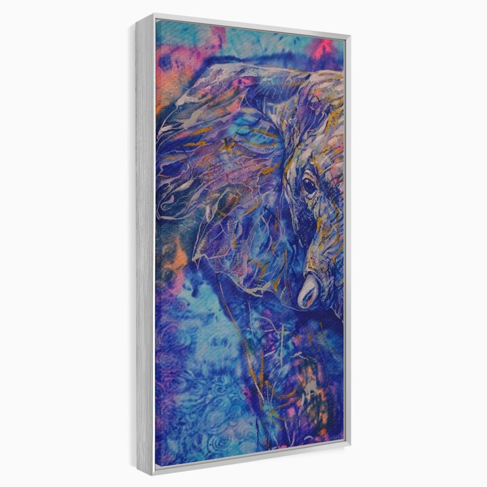 Tablou Canvas Premium, LuxCanva® M1315, Gigantul din Nebuloasa, Abstract, Multicolor, Culori Vibrante, Arta Moderna, Texturat, Elefant, Profil, Fantezie, Birou, Living, Camera Copil