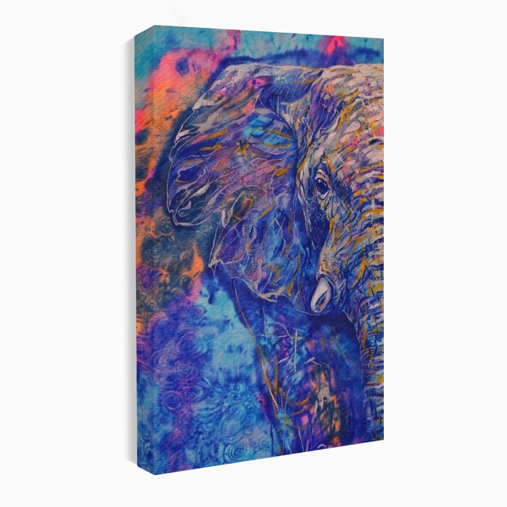 Tablou Canvas Premium, LuxCanva® M1315, Gigantul din Nebuloasa, Abstract, Multicolor, Culori Vibrante, Arta Moderna, Texturat, Elefant, Profil, Fantezie, Birou, Living, Camera Copil
