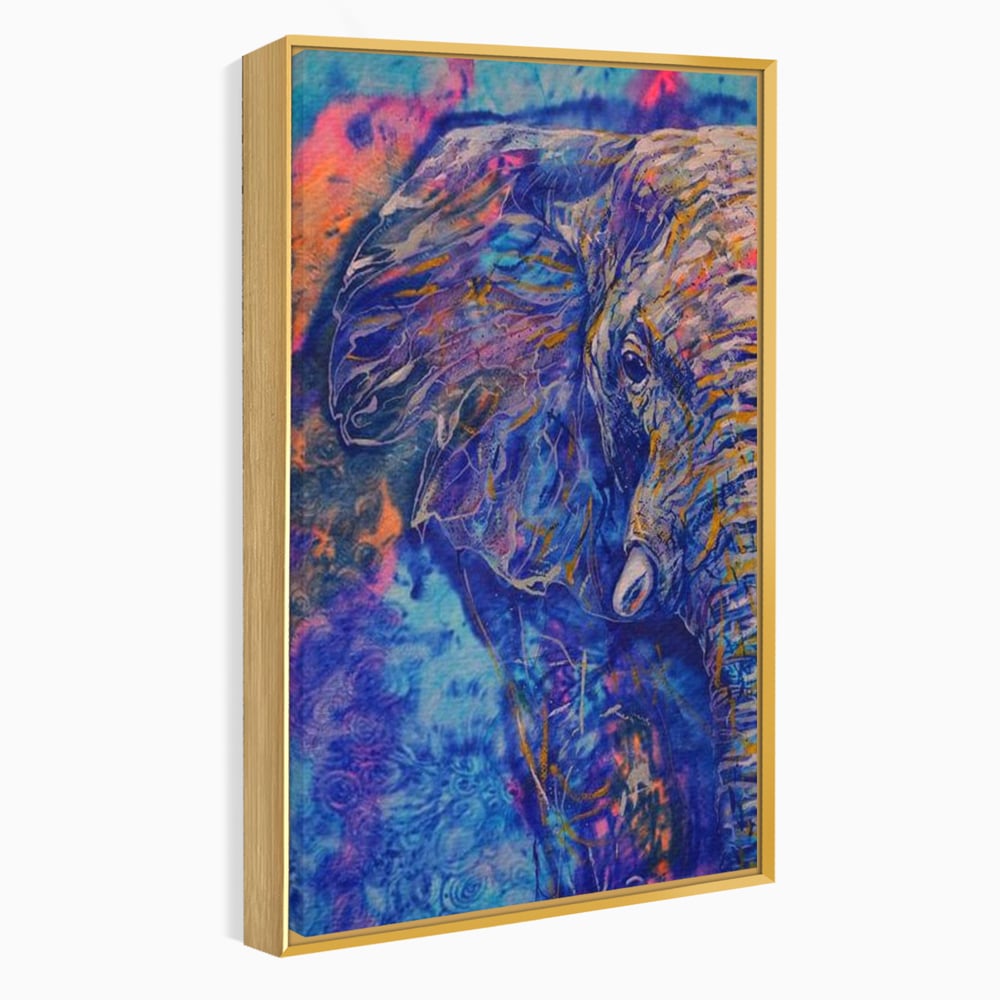Tablou Canvas Premium, LuxCanva® M1315, Gigantul din Nebuloasa, Abstract, Multicolor, Culori Vibrante, Arta Moderna, Texturat, Elefant, Profil, Fantezie, Birou, Living, Camera Copil