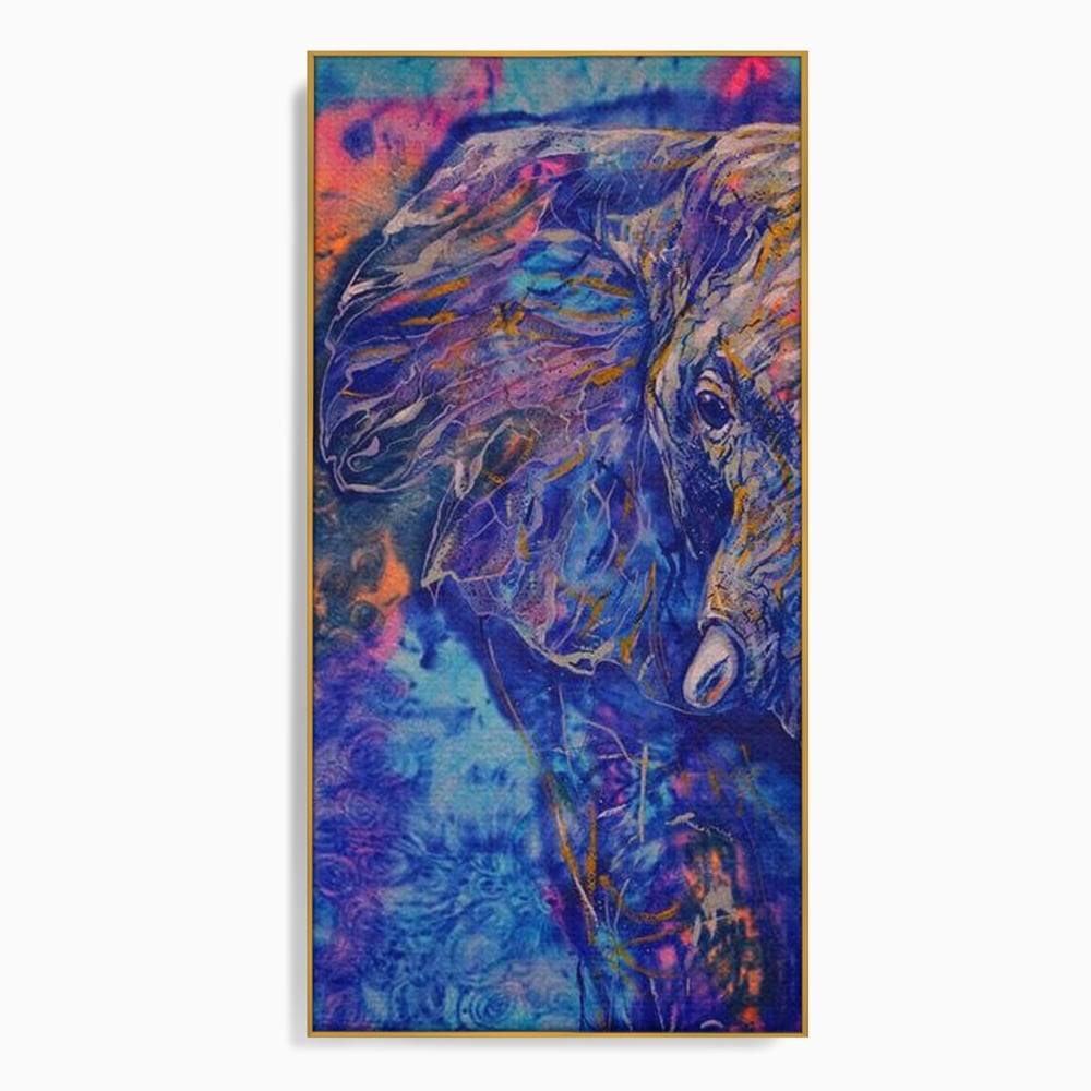 Tablou Canvas Premium, LuxCanva® M1315, Gigantul din Nebuloasa, Abstract, Multicolor, Culori Vibrante, Arta Moderna, Texturat, Elefant, Profil, Fantezie, Birou, Living, Camera Copil