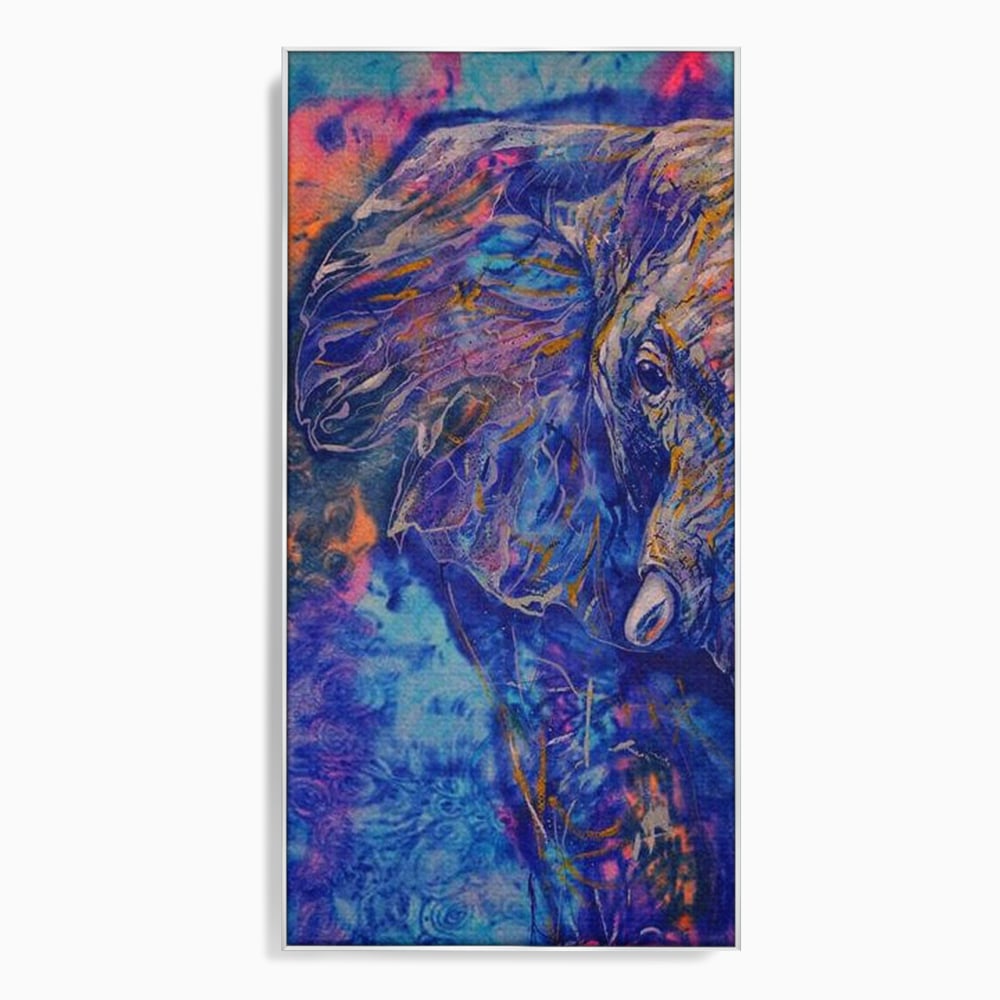 Tablou Canvas Premium, LuxCanva® M1315, Gigantul din Nebuloasa, Abstract, Multicolor, Culori Vibrante, Arta Moderna, Texturat, Elefant, Profil, Fantezie, Birou, Living, Camera Copil