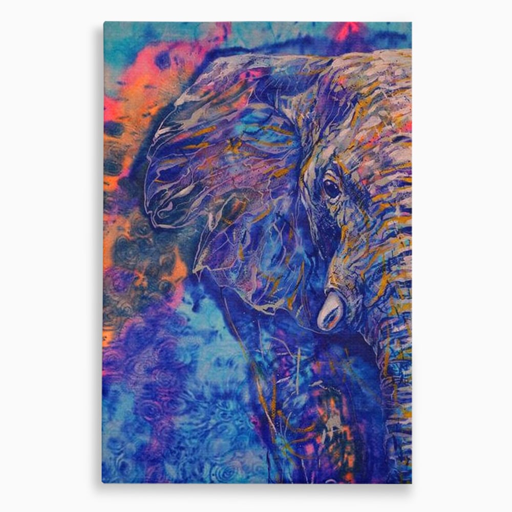 Tablou Canvas Premium, LuxCanva® M1315, Gigantul din Nebuloasa, Abstract, Multicolor, Culori Vibrante, Arta Moderna, Texturat, Elefant, Profil, Fantezie, Birou, Living, Camera Copil