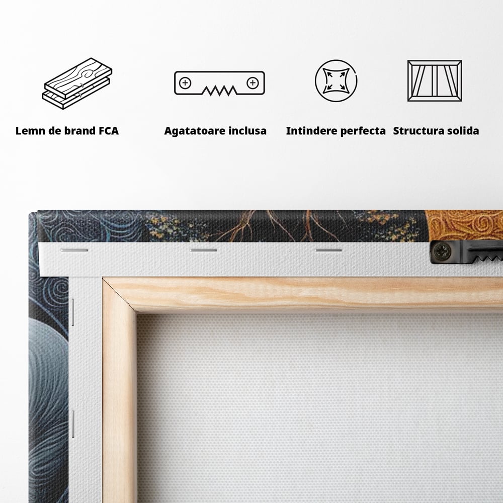 Leinwandbilder Premium, LuxCanva® M1317, Unter dem Baum des Lebens, Yin und Yang, Elefanten, Balance, Zen, Baum, Weisheit, Verbindung, Meditation, Natur, Abstrakt, Büro, Wohnen, Kinderzimmer