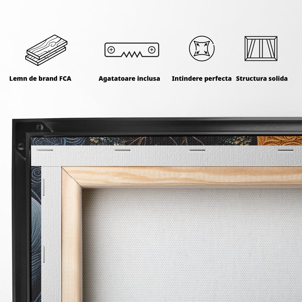 Leinwandbilder Premium, LuxCanva® M1317, Unter dem Baum des Lebens, Yin und Yang, Elefanten, Balance, Zen, Baum, Weisheit, Verbindung, Meditation, Natur, Abstrakt, Büro, Wohnen, Kinderzimmer