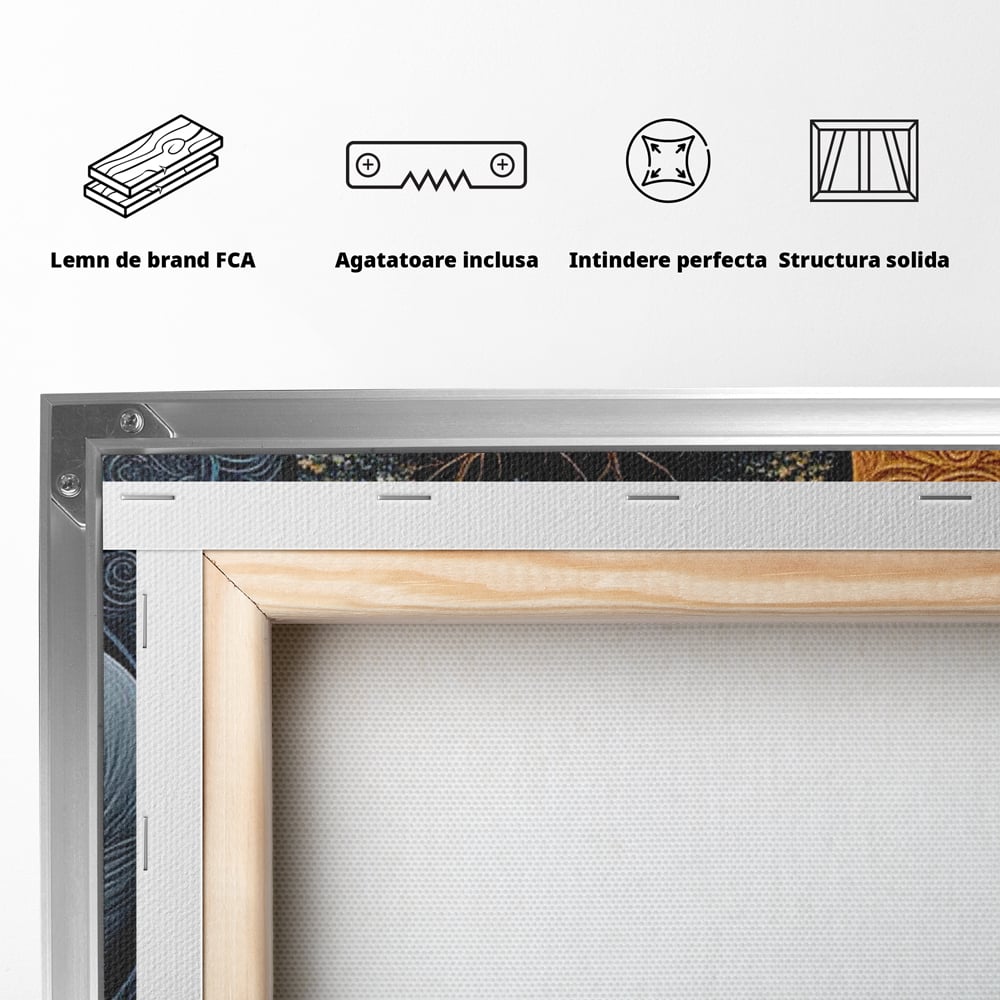 Leinwandbilder Premium, LuxCanva® M1317, Unter dem Baum des Lebens, Yin und Yang, Elefanten, Balance, Zen, Baum, Weisheit, Verbindung, Meditation, Natur, Abstrakt, Büro, Wohnen, Kinderzimmer