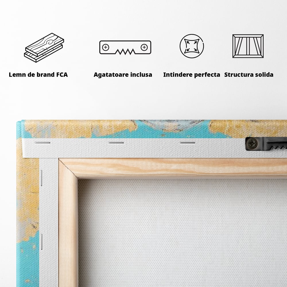 Leinwand Wandkunst Canvas Premium, LuxCanva® M1318, Pastell Freude, Elefant, Porträt, Gold, strukturiert, Vintage, niedlich, Trompete, Ohren, Glück, Lächeln, Unschuld, Büro, Wohnen, Kinderzimmer