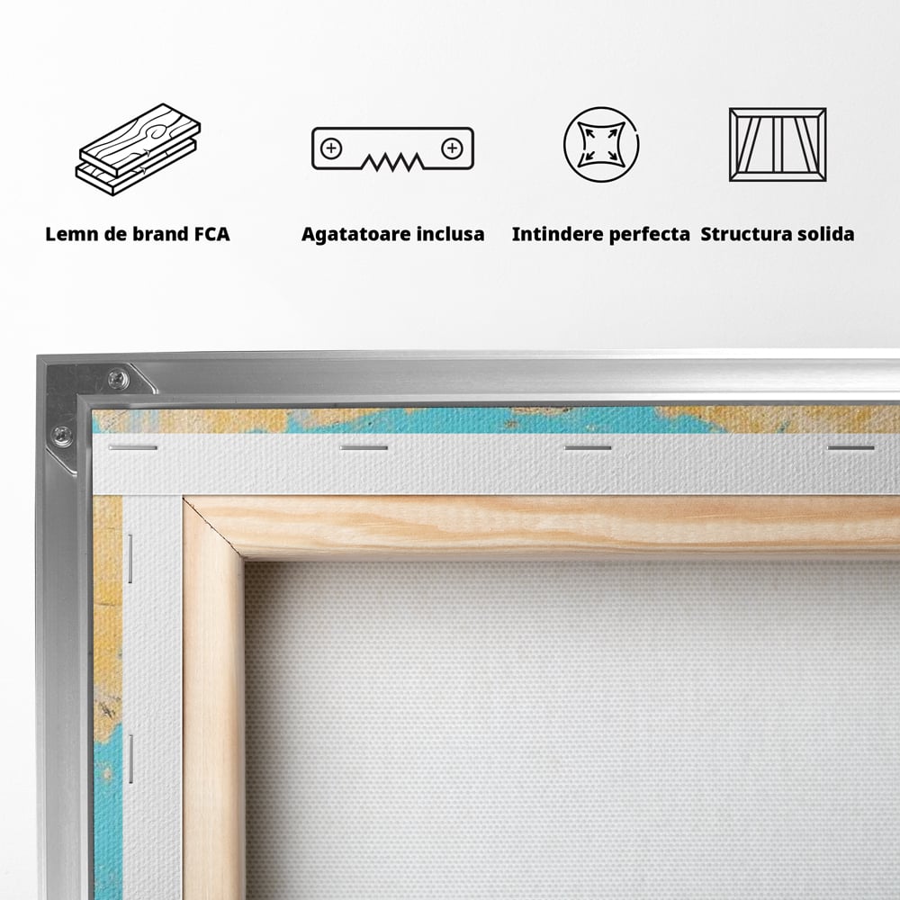 Leinwand Wandkunst Canvas Premium, LuxCanva® M1318, Pastell Freude, Elefant, Porträt, Gold, strukturiert, Vintage, niedlich, Trompete, Ohren, Glück, Lächeln, Unschuld, Büro, Wohnen, Kinderzimmer