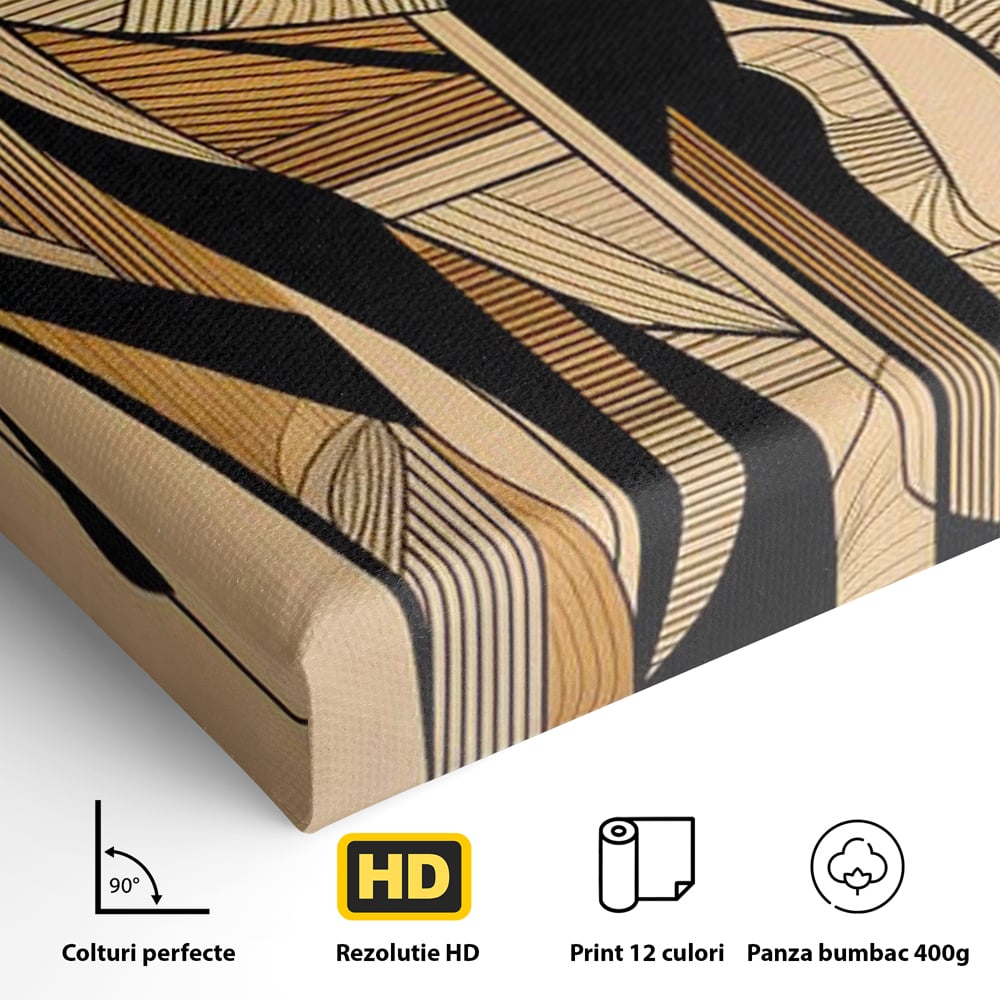 Leinwand Premium Canvas Wandkunst, LuxCanva® M1321, Natürliche Umrisse, Formen, Linien, Geometrisch, Elefant, Abstrakte Kunst, Kubismus, Modern, Umriss, Umriss, Zeichnung, Kreativ, Büro, Wohnen, Kinderzimmer