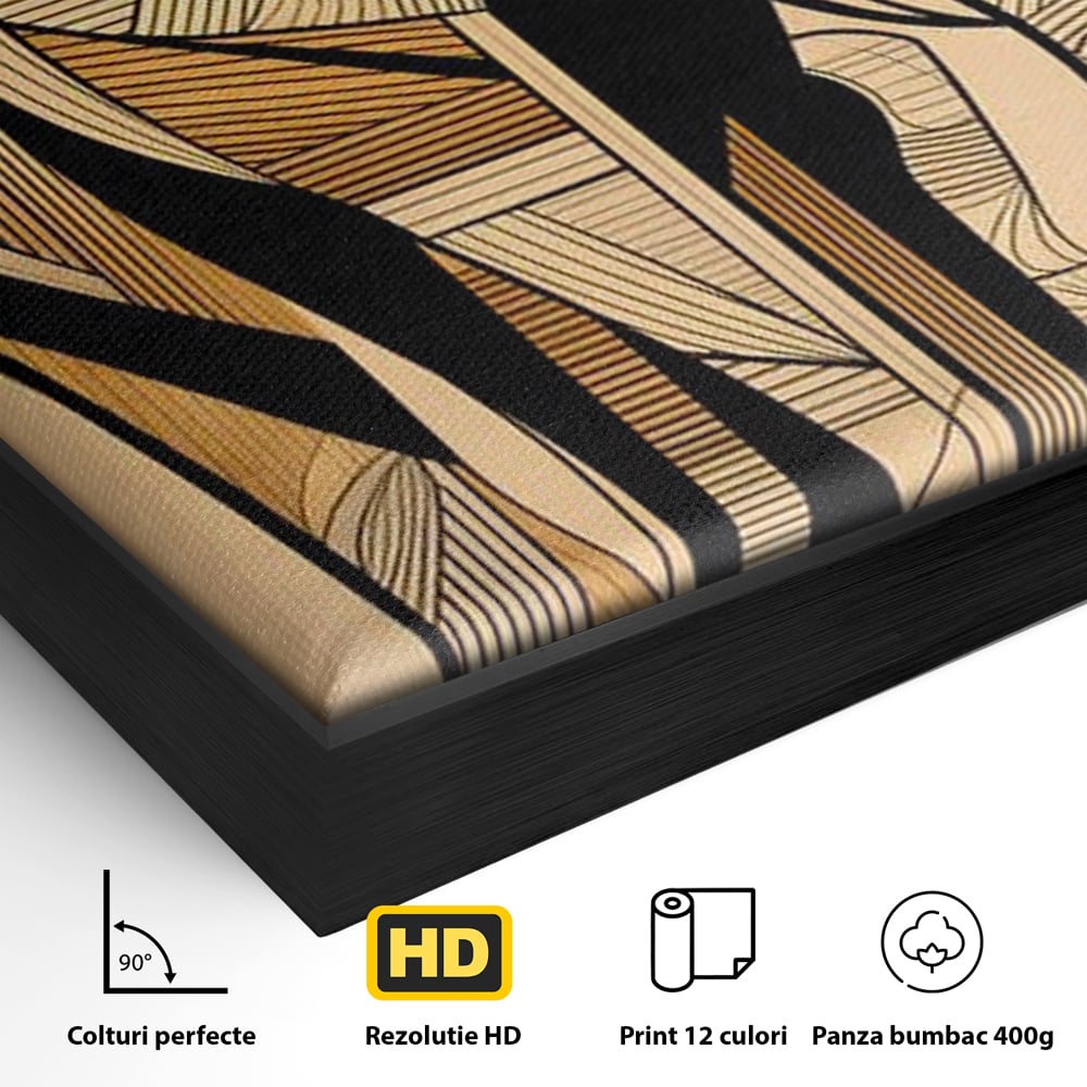 Leinwand Premium Canvas Wandkunst, LuxCanva® M1321, Natürliche Umrisse, Formen, Linien, Geometrisch, Elefant, Abstrakte Kunst, Kubismus, Modern, Umriss, Umriss, Zeichnung, Kreativ, Büro, Wohnen, Kinderzimmer