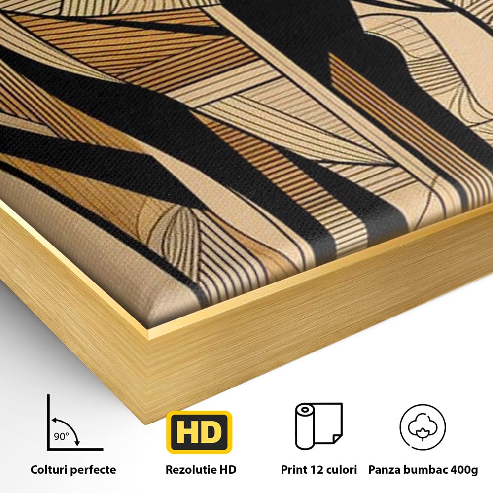 Leinwand Premium Canvas Wandkunst, LuxCanva® M1321, Natürliche Umrisse, Formen, Linien, Geometrisch, Elefant, Abstrakte Kunst, Kubismus, Modern, Umriss, Umriss, Zeichnung, Kreativ, Büro, Wohnen, Kinderzimmer