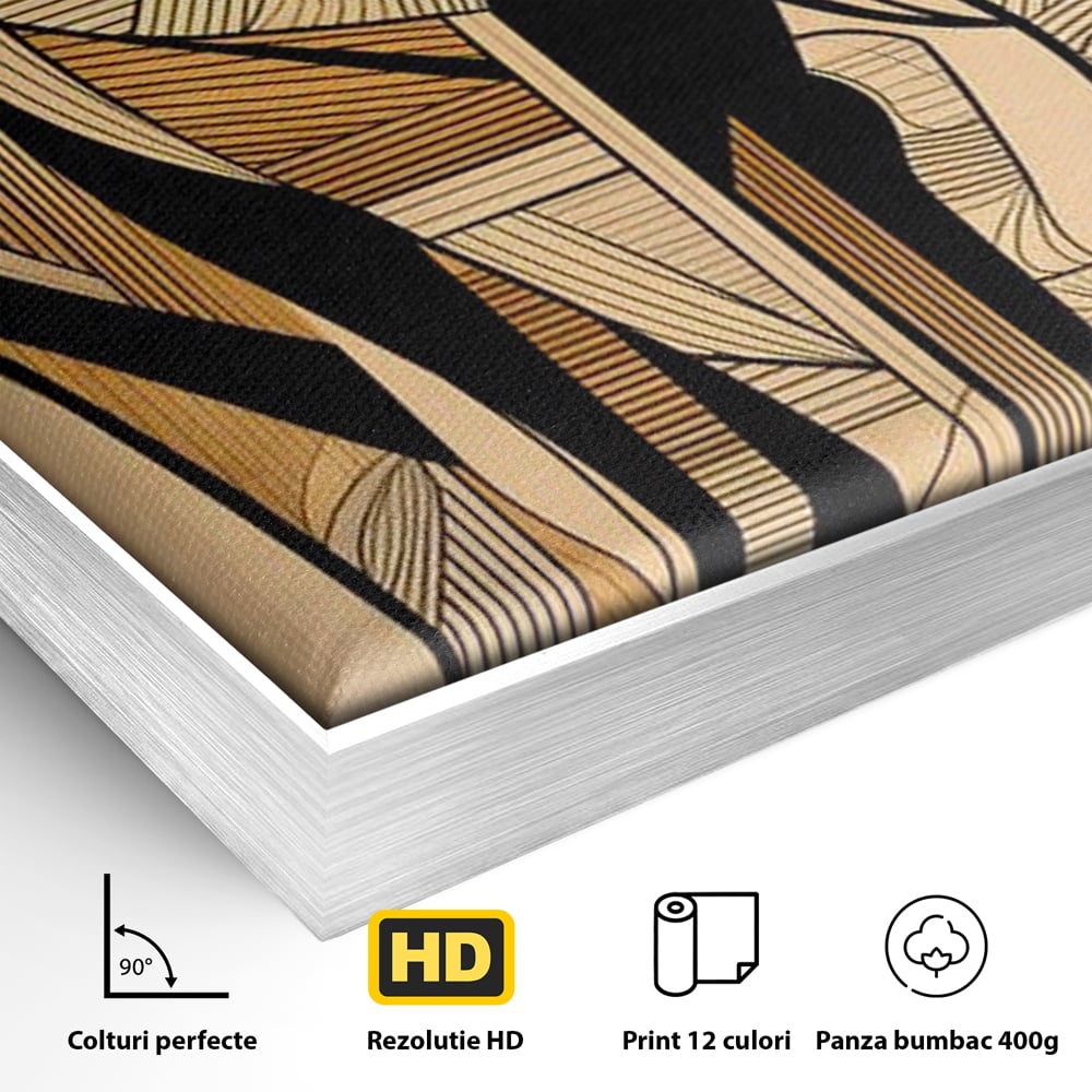 Leinwand Premium Canvas Wandkunst, LuxCanva® M1321, Natürliche Umrisse, Formen, Linien, Geometrisch, Elefant, Abstrakte Kunst, Kubismus, Modern, Umriss, Umriss, Zeichnung, Kreativ, Büro, Wohnen, Kinderzimmer