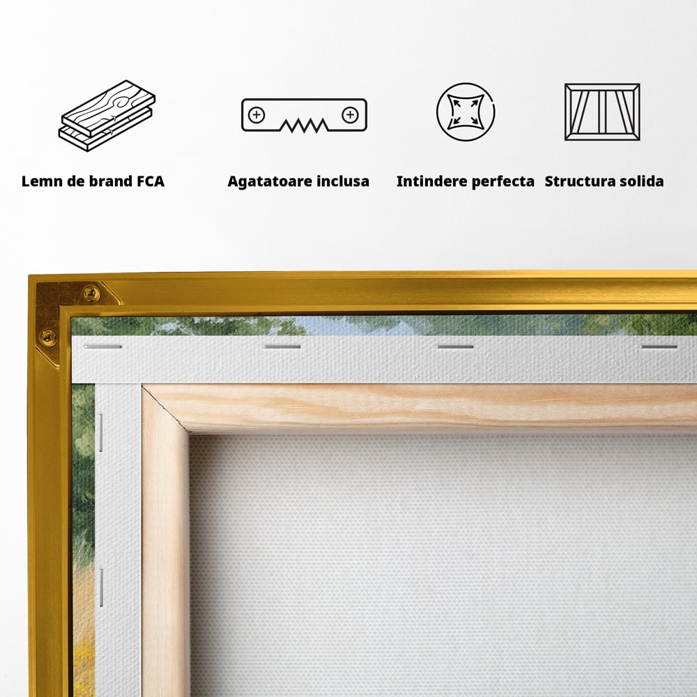 Tablou Canvas Premium, LuxCanva® M1324, Tacerea Pajistii, Peisaj, Natura, Pajiste, Verde, Elefant, Colti, Vegetatie, Pictura, Animal, Pasnic, Adiere, Birou, Living, Camera Copil