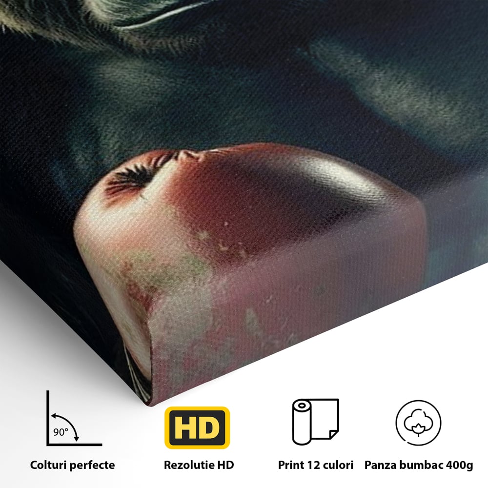 Tablou Canvas Premium, LuxCanva® M1328, Bestia cu Manusi, Boxer, Luptator, Campion, Puternic, Gorila, Primata, Animal, Knockout, Pumn, Manusi, Sport, Birou, Living, Camera Copil