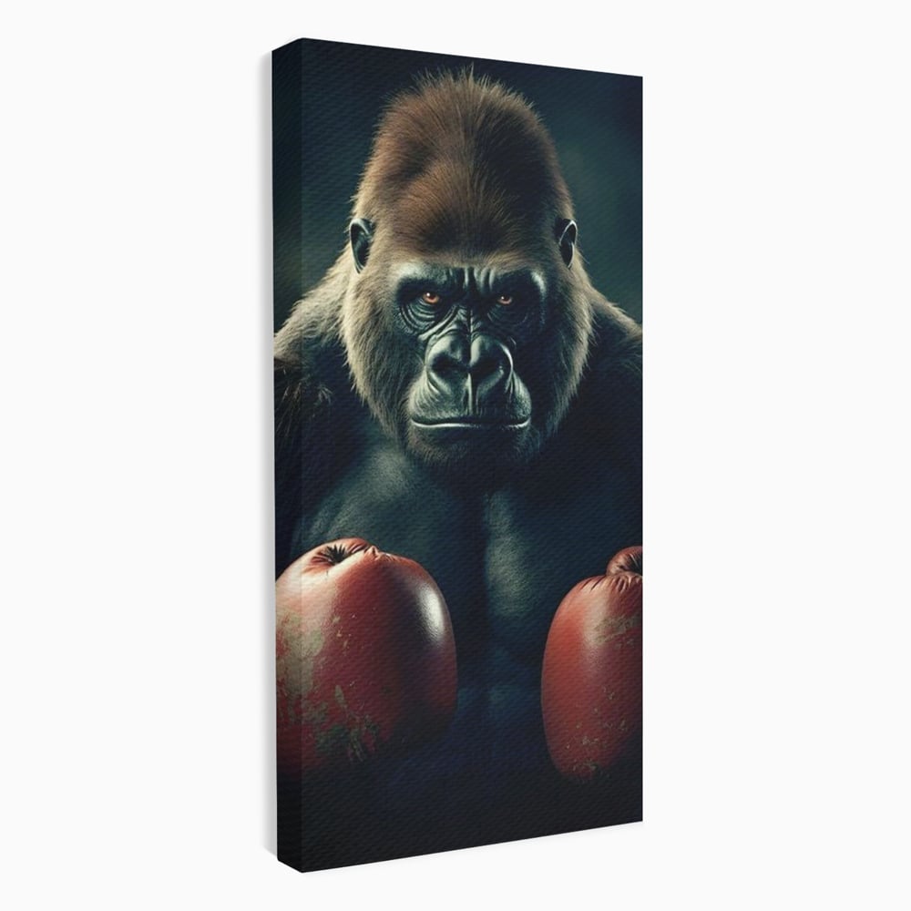 Tablou Canvas Premium, LuxCanva® M1328, Bestia cu Manusi, Boxer, Luptator, Campion, Puternic, Gorila, Primata, Animal, Knockout, Pumn, Manusi, Sport, Birou, Living, Camera Copil