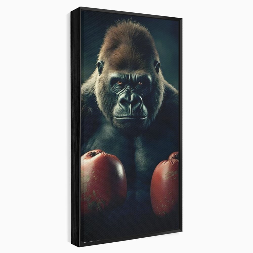 Tablou Canvas Premium, LuxCanva® M1328, Bestia cu Manusi, Boxer, Luptator, Campion, Puternic, Gorila, Primata, Animal, Knockout, Pumn, Manusi, Sport, Birou, Living, Camera Copil