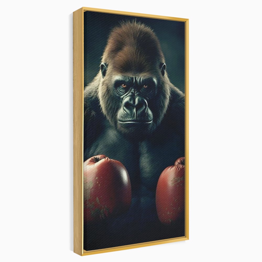 Tablou Canvas Premium, LuxCanva® M1328, Bestia cu Manusi, Boxer, Luptator, Campion, Puternic, Gorila, Primata, Animal, Knockout, Pumn, Manusi, Sport, Birou, Living, Camera Copil