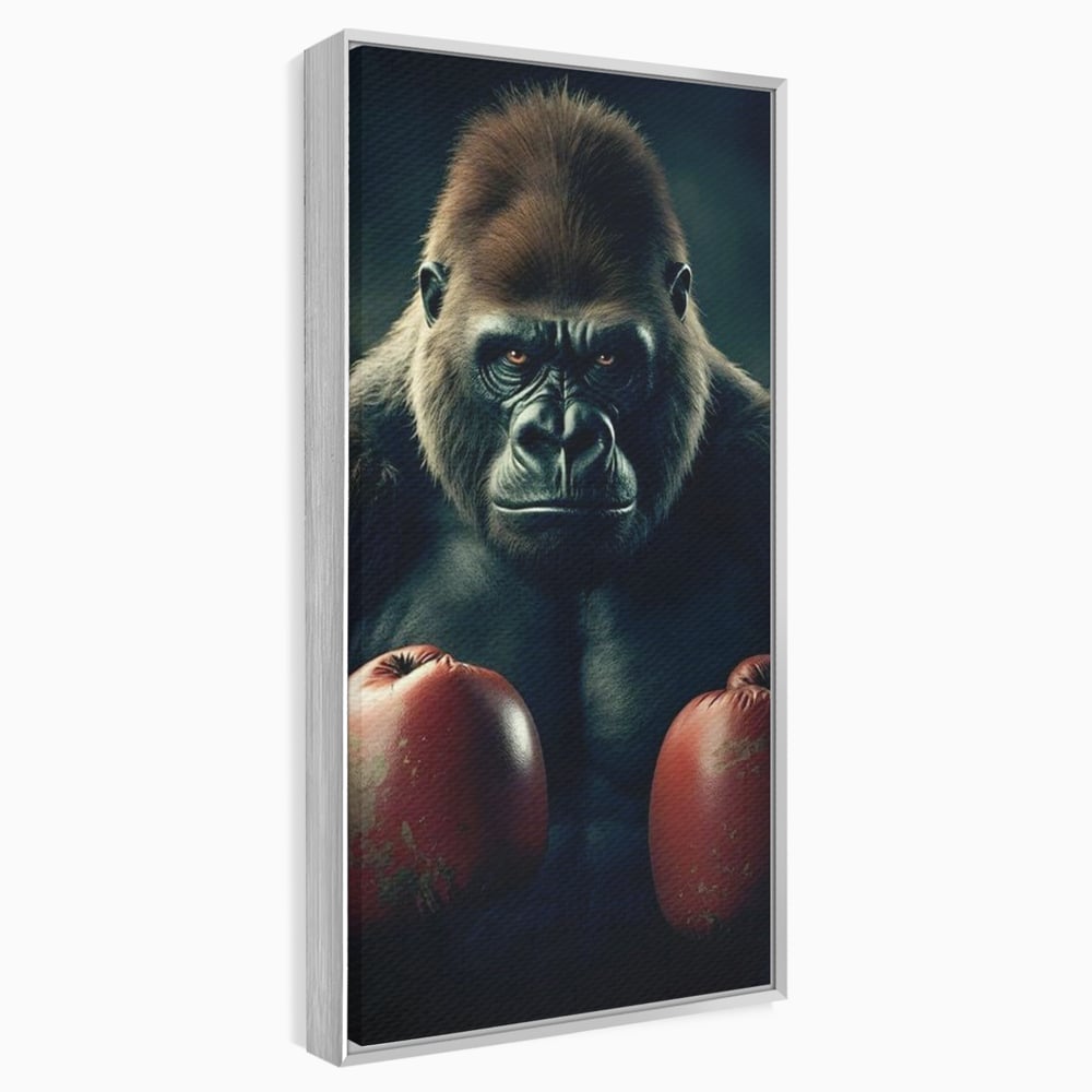 Tablou Canvas Premium, LuxCanva® M1328, Bestia cu Manusi, Boxer, Luptator, Campion, Puternic, Gorila, Primata, Animal, Knockout, Pumn, Manusi, Sport, Birou, Living, Camera Copil