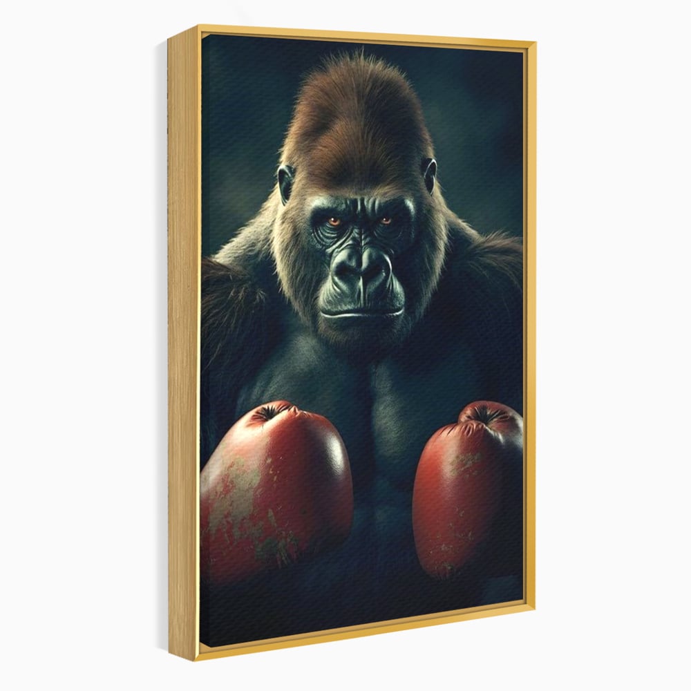 Tablou Canvas Premium, LuxCanva® M1328, Bestia cu Manusi, Boxer, Luptator, Campion, Puternic, Gorila, Primata, Animal, Knockout, Pumn, Manusi, Sport, Birou, Living, Camera Copil